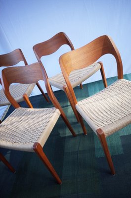 Danish Teak Chairs Model 71 by Niels O. Møller, 1960s, Set of 4-BHX-2040513