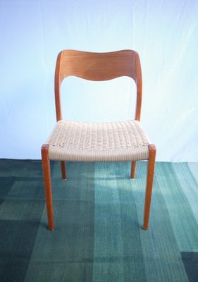 Danish Teak Chairs Model 71 by Niels O. Møller, 1960s, Set of 4-BHX-2040513