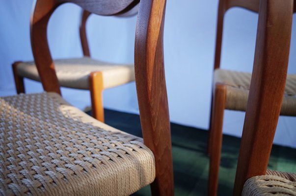 Danish Teak Chairs Model 71 by Niels O. Møller, 1960s, Set of 4-BHX-2040513