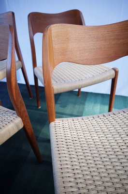 Danish Teak Chairs Model 71 by Niels O. Møller, 1960s, Set of 4-BHX-2040513