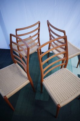 Danish Teak Chairs Model 82 by Niels O. Møller, 1960s, Set of 4-BHX-2040510