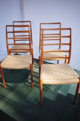 Danish Teak Chairs Model 82 by Niels O. Møller, 1960s, Set of 4-BHX-2040510