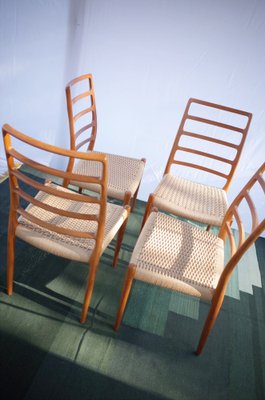 Danish Teak Chairs Model 82 by Niels O. Møller, 1960s, Set of 4-BHX-2040510