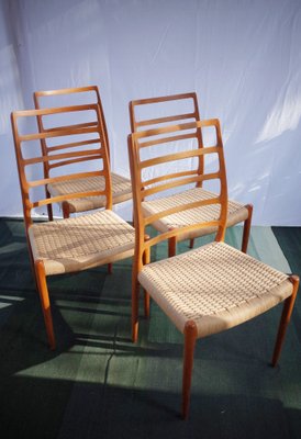 Danish Teak Chairs Model 82 by Niels O. Møller, 1960s, Set of 4-BHX-2040510