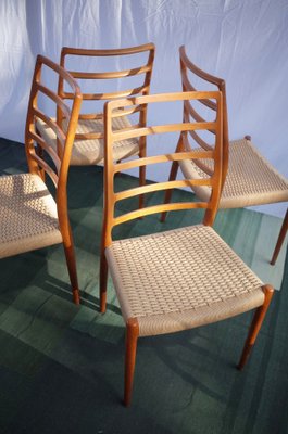 Danish Teak Chairs Model 82 by Niels O. Møller, 1960s, Set of 4-BHX-2040510