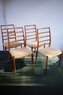 Danish Teak Chairs Model 82 by Niels O. Møller, 1960s, Set of 4-BHX-2040510