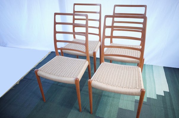 Danish Teak Chairs Model 82 by Niels O. Møller, 1960s, Set of 4-BHX-2040510