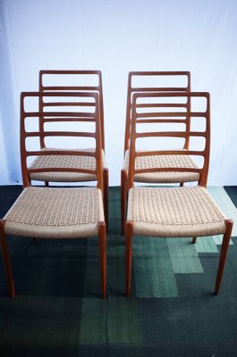 Danish Teak Chairs Model 82 by Niels O. Møller, 1960s, Set of 4-BHX-2040510