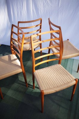 Danish Teak Chairs Model 82 by Niels O. Møller, 1960s, Set of 4-BHX-2040510