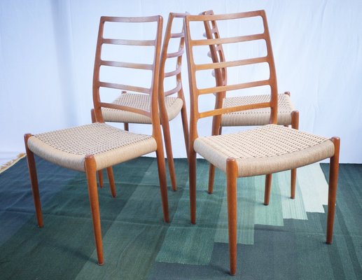 Danish Teak Chairs Model 82 by Niels O. Møller, 1960s, Set of 4-BHX-2040510