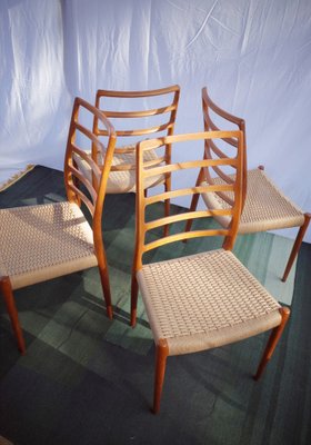 Danish Teak Chairs Model 82 by Niels O. Møller, 1960s, Set of 4-BHX-2040510