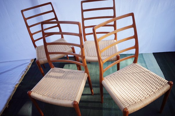 Danish Teak Chairs Model 82 by Niels O. Møller, 1960s, Set of 4-BHX-2040510