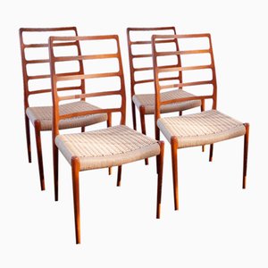 Danish Teak Chairs Model 82 by Niels O. Møller, 1960s, Set of 4-BHX-2040510