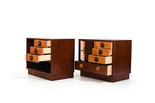 Danish Teak Chest of Drawers, 1960s, Set of 2-RA-2036213