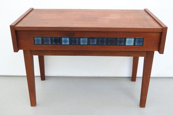 Danish Teak Chest of Drawers with Ceramic Tile, 1960s-FJP-1717613