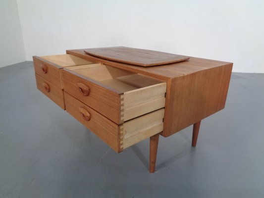 Danish Teak Chest of Drawers with Rotatable Tray, 1960s-RDW-701453