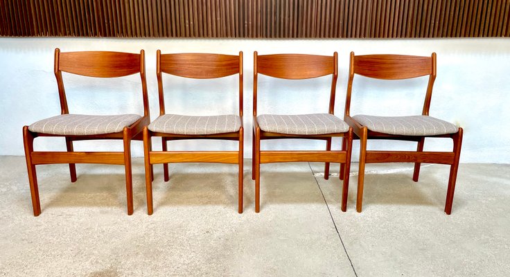 Danish Teak Dining Chairs by Erik Buch / Erik Buck for O.D. Møbler, 1960s, Set of 4-JP-1377227