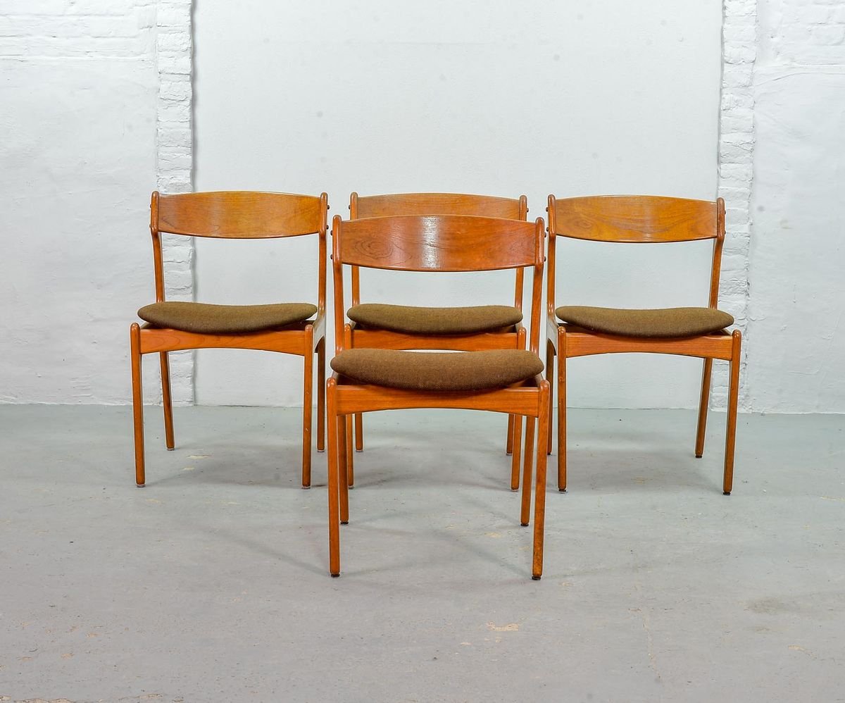 Danish Teak Dining Chairs by Erik Buch for Odense Maskinsnedkeri / O.D. Møbler, 1960s, Set of 4