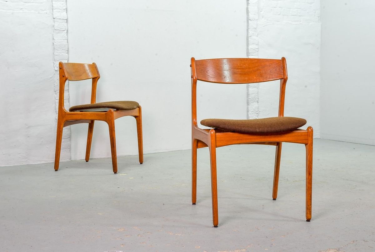 Danish Teak Dining Chairs by Erik Buch for Odense Maskinsnedkeri / O.D. Møbler, 1960s, Set of 4