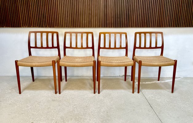 Danish Teak Dining Chairs Model No. 83 by Niels O. Møller for J.L. Møllers Møbelfabrik, 1970s, Set of 4-JP-1373112