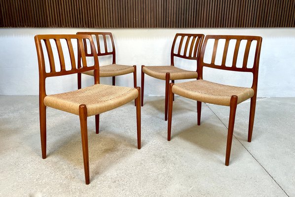 Danish Teak Dining Chairs Model No. 83 by Niels O. Møller for J.L. Møllers Møbelfabrik, 1970s, Set of 4-JP-1373112