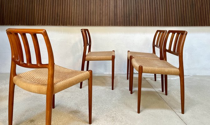 Danish Teak Dining Chairs Model No. 83 by Niels O. Møller for J.L. Møllers Møbelfabrik, 1970s, Set of 4-JP-1373112