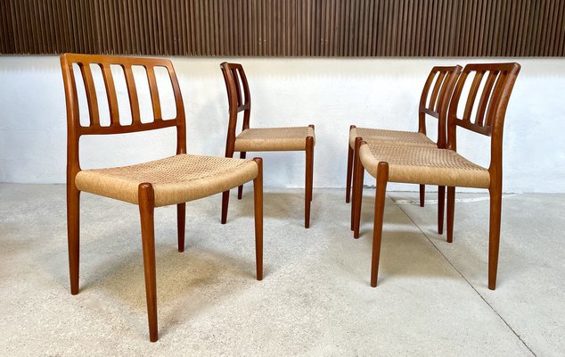 Danish Teak Dining Chairs Model No. 83 by Niels O. Møller for J.L. Møllers Møbelfabrik, 1970s, Set of 4-JP-1373112