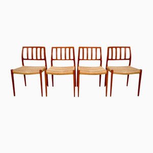 Danish Teak Dining Chairs Model No. 83 by Niels O. Møller for J.L. Møllers Møbelfabrik, 1970s, Set of 4-JP-1373112