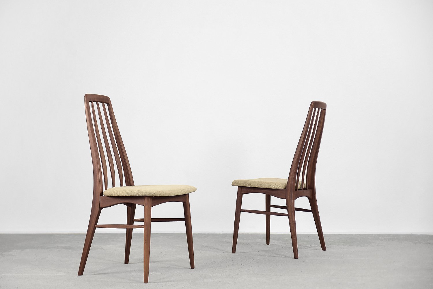 Danish Teak Eva Chairs by Niels Koefoed for Koefoeds Hornslet, 1960s, Set of 2-ZAA-1118493