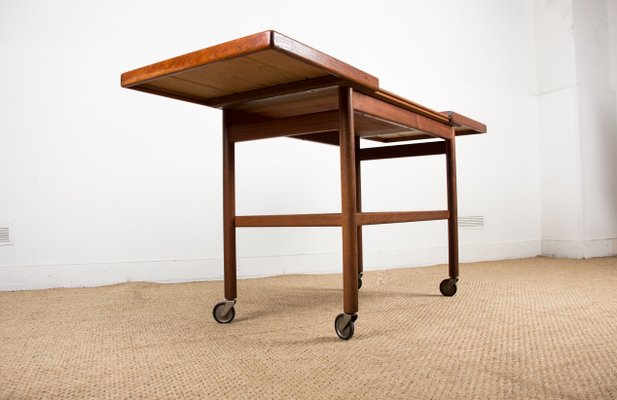 Danish Teak Extendable 2-Tier Serving Trolley, 1960s-EMB-875382