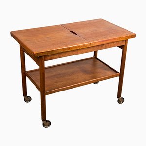 Danish Teak Extendable 2-Tier Serving Trolley, 1960s-EMB-875382