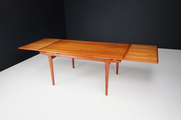 Danish Teak Extension Dining Table by Niels Møller, 1950s-TRW-1797098