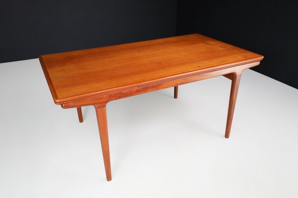 Danish Teak Extension Dining Table by Niels Møller, 1950s-TRW-1797098