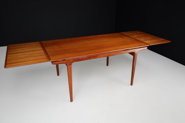 Danish Teak Extension Dining Table by Niels Møller, 1950s-TRW-1797098