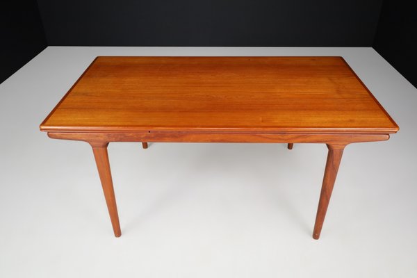 Danish Teak Extension Dining Table by Niels Møller, 1950s-TRW-1797098