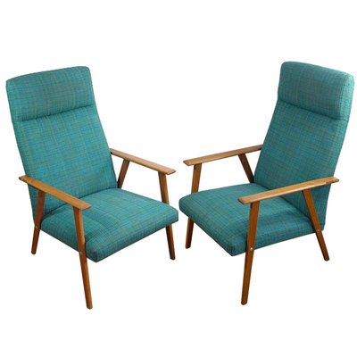 Danish Teak High-Backed Armchairs, 1960s, Set of 2-GIW-1365005