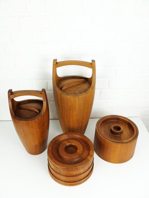 Danish Teak Ice Buckets by Jens Harald Quistgaard for Dansk Designs, 1960s, Set of 4-ZM-1080256