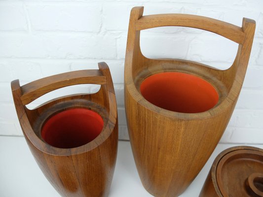 Danish Teak Ice Buckets by Jens Harald Quistgaard for Dansk Designs, 1960s, Set of 4-ZM-1080256