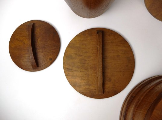 Danish Teak Ice Buckets by Jens Harald Quistgaard for Dansk Designs, 1960s, Set of 4-ZM-1080256