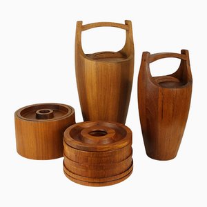 Danish Teak Ice Buckets by Jens Harald Quistgaard for Dansk Designs, 1960s, Set of 4-ZM-1080256