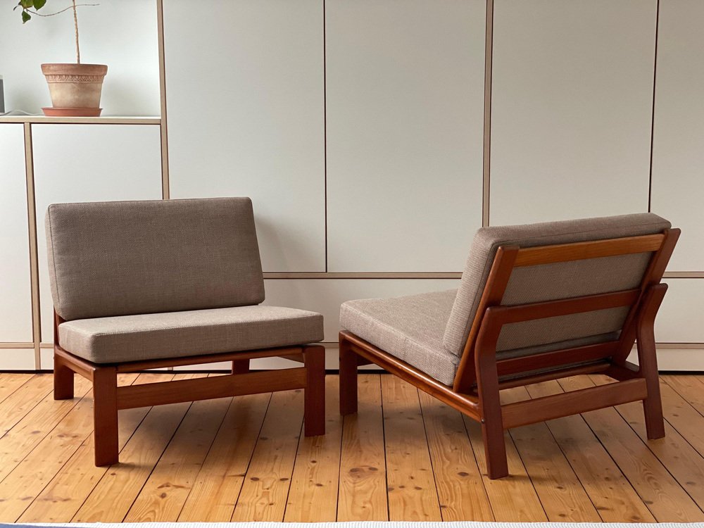 Danish Teak Lounge Chairs by Grete Jalk, 1960s, Set of 2