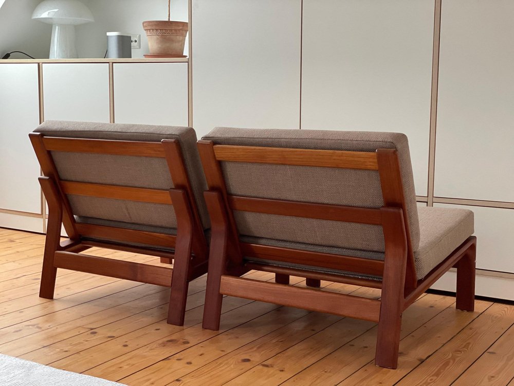 Danish Teak Lounge Chairs by Grete Jalk, 1960s, Set of 2