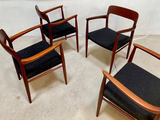 Danish Teak Model 56 Chairs by Niels O. Møller for J.l. Møllers, 1954, Set of 4-JP-1086840