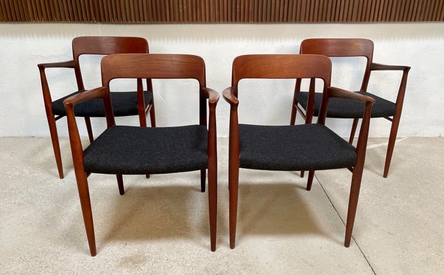 Danish Teak Model 56 Chairs by Niels O. Møller for J.l. Møllers, 1954, Set of 4-JP-1086840