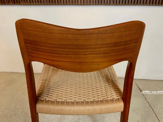 Danish Teak Model 71 Side or Dining Chair with Hand-Woven Paper Cord Seat by Niels O. Møller for J.l. Møllers, 1951-JP-1113254