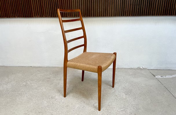 Danish Teak Model 82 High Back Side Chair by Niels O. Møller, 1960s-JP-1336573