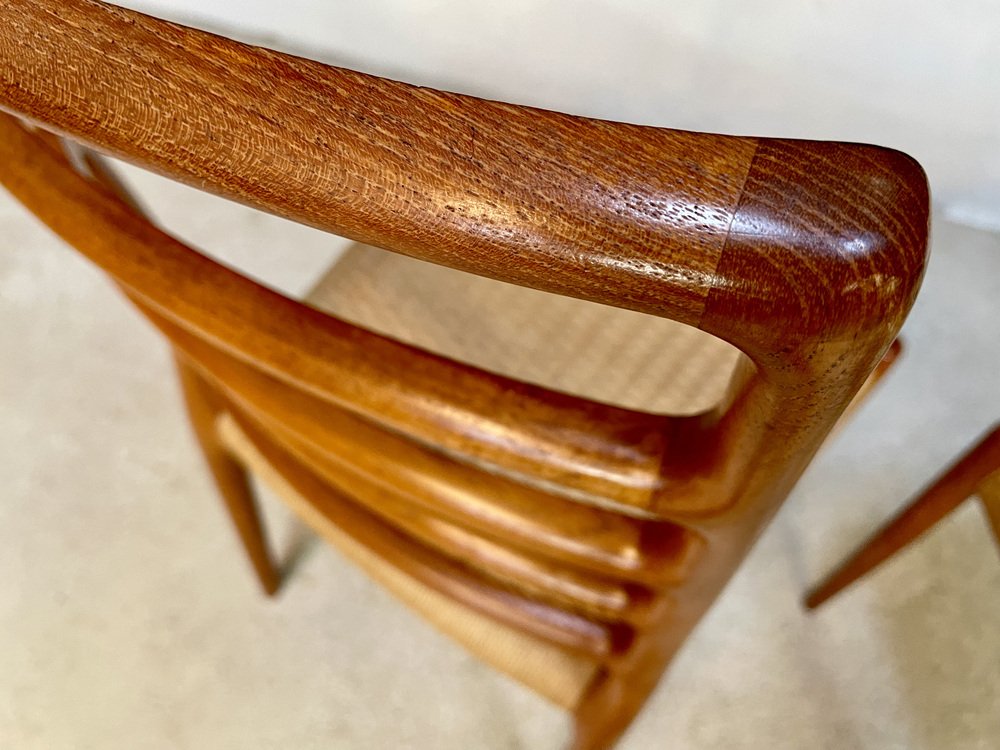 Danish Teak Model 82 Highback Side Chairs by Niels O. Møller, 1960s, Set of 2