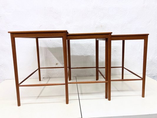 Danish Teak Nesting Tables by Kaj Winding for Poul Jeppesen, 1950s, Set of 3-AET-2034681