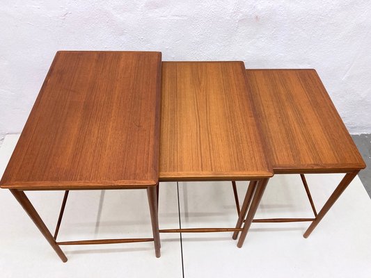 Danish Teak Nesting Tables by Kaj Winding for Poul Jeppesen, 1950s, Set of 3-AET-2034681