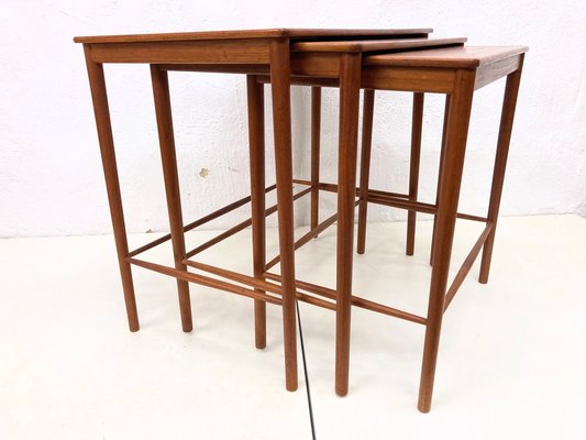 Danish Teak Nesting Tables by Kaj Winding for Poul Jeppesen, 1950s, Set of 3-AET-2034681